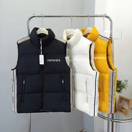 男性のベスト23SS冬用ジャケットデザイナーパフベストメンズチョッキポージョイントデザインユニセックスカップルボディワーマーレディースジャケットスリーブレスアウトドアウォーム厚いジレット