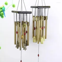 Decorative Figurines Retro Wind Chime Pipe 8 Tubes Bells Wood Metal Hanging Decorations Garden Outdoor Home Decor Chimes Pendants Gifts