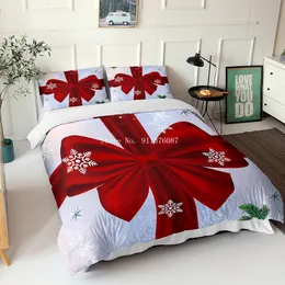 Sängkläder sätter god jul Santa Claus Set Home Textile Single Double Däcke Cover With Pillowcase King Size Holiday Gifts 230919