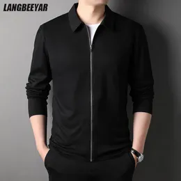 Men's Jackets Top Grade Brand Designer Lapel Casual Zipper Fashion Men Jacket Windbreaker Coats Solid Color Korean Style Clothing 230918