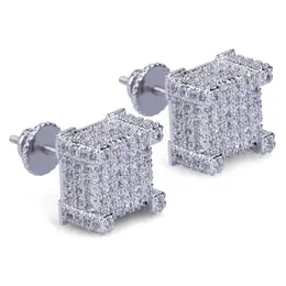 Authentic Geometric Micro Pave Cz Screwback Diamond Earring For Women Men Hip Hop Stud Bling Studs Ear Jewelry Drop Delivery Dhgpz