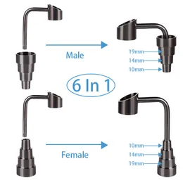 Gesunde Zigarette T012 Titan Nagel GR2 Dome-less Eimer Banger Nägel 10mm 14mm 18mm 6 in 1 für Glas Bongs Zubehör