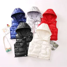 Children's Down Cotton Vest Bright Face Free Wash Autumn and Winter Children's Wear Hooded Horse Jacket Baby Sweetheart