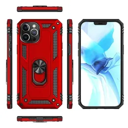 Armor Kickstand Phone Cases For iPhone 15 14 13 12 11 Pro XR XS Max X 6 6S 7 8 Plus Magnetic Finger Ring Anti-Fall Cover Case