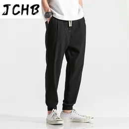 Männer Hosen Leinen Baumwolle Streetwear Jogger Männer Mode 2021 Frühling Sommer Feste Harem Große Größe 5XL3058