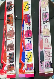 Korean Vintage Desinger Letters Flowers Print Bowknot Bags Scraf Scarves Charm Women Silk Handle Gloves Wraps Wallet Purse Handbag3721648