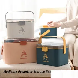 Other Health Care Items Mti-Functional Emergency Pills Case Chest First Aid Kit Container Portable Household Plastic Medicine Organi Dh6C1