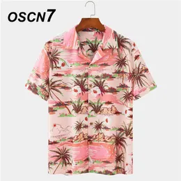 Männer Casual Hemden OSCN7 Gedruckt Kurzarm Hemd Männer Straße 2021 Hawaii Strand Übergroßen Frauen Mode Harujuku Für 156207F