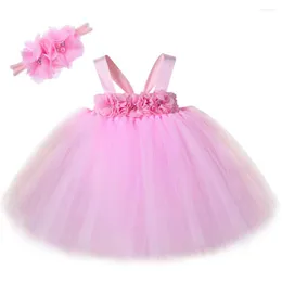 Flicka klänningar rosa blommor baby tutu klänning för första födelsedagsdräkt spädbarn småbarn pografi kostymer födda poshoot rekvisit tutus set