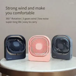 Ventilador de mesa forte fluxo de ar silencioso para escritório em casa quarto vento de três velocidades mini mesa 360 ° cabeça giratória presente