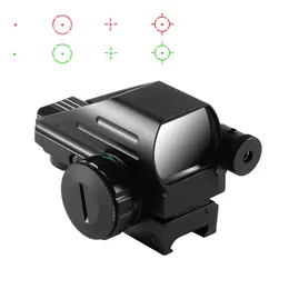 Tactical Optics 1x22x33 Compact Reflex Sight Red Green Dot Scope with Integrated Red Laser 4 Reticle Holographic Riflescope Fit 20mm Rails for Airsoft Hunting