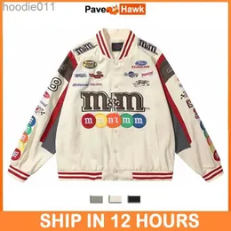 Women's Down Parkas Bomber Jacket Men Women Hip Hop M MOMBRODERY MOTORCYCLE LOOK Baseball Coat Casual High Quality Street Racing Varsity Outwear L230920