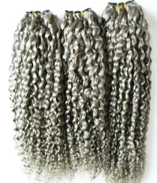 Grey Brazilian kinky curly Hair Weave Bundles 100 Human Hair Bundles 3pcs Natural Non Remy Hair Extensions 3 Bundles Can Buy4389837