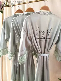 Damen-Schlaf-Lounge-Hochzeits-Robe, personalisiertes Brautkleid, Satin-Spitze, individuelle Robe, Kimono-Seide, Damen-Nachtwäsche, Sommer-Brautjungfernkleider, kostenloser Versand L230920