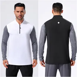 LL-A9 Yoga Outfit Mens Train Basket Basket Running Gym Tshirt träning Fitness Wear Sportwear Loose Shirts Outdoor Tops Långärmad elastisk andningsbar5689