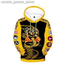 Herrtröjor tröjor stora storlekar 6xl hoodies Karate Men Cobra Kai 3D Print Hoodie Sweatshirt pojkar flickor Fashion Harajuku Jacka Child Clothl230920