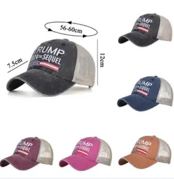 Trump 2024 Baseball Cap Ejressed Outdoor Hat Sports Patchwork Washed Caps broderade uppföljaren Mesh Hats 5 Colors Gyla314279373