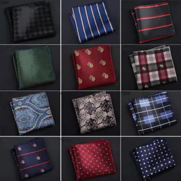 Luxury Men Handkerchief Polka Dot Striped Floral Printed Hankies Polyester Hanky Business Pocket Square Chest Towel 23 23CM2322