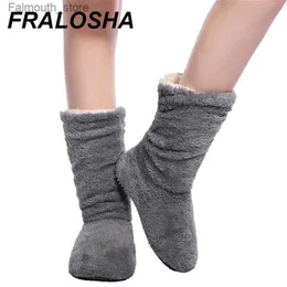 Slippare Fralosha Wholesale Women's Plush Home Slippers Coral Fleece Indoor Floor Sock Winter Foot Super Soft Warm Botten tofflor Q230920