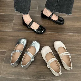 Dress Shoes Flat Bottom Ballet Shoes Female Solid Round Toe Retro Shallow Mouth Cross Strap Shallow loafers Zapatos Mujer Primavera Verano 230920