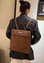 Real Leather Hremss Kelyss tote bags online shop 2023 New Advanced Suede Backpack Autumn and Winter Large Capacity Bucket Bag Multifunctiona With Real Logo