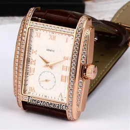 Ny Gondolo 5124J-001 Rose Gold Case Diamond Bezel White Dial Automatic Mens Watch Brown Leather Strap Sports Gents Watches Timezo275Z