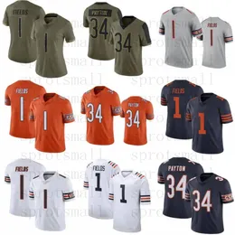 Niestandardowe męskie młodzież Justin Fields Brian Urlacher Football Football Jersey Walter Payton Darnell Mooney Tarik Cohen Smith Eddie Jackson Jaquan Brisker Chase Claypool