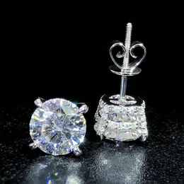 Custom Real S925 Sterling Silver 9k 10k 14k 18k Solid Gold Earrings d Vvs Moissanite Lab Natural Diamond Studs Earrings