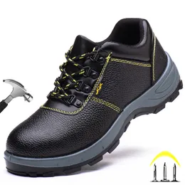 Boots Men Leather Leather Safety Safety Boots Steel Toe Toe أحذية أمان غير قابلة للتدمير قابلة للتدمير