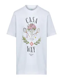 23SS way t-shirt raquette de tennis bouquet lettre impression t-shirts décontracté col rond hommes et femmes à manches courtes T-shirt5514133