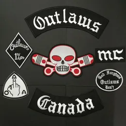 Nyaste förbjudna lappar broderade järn på cyklisten nomads canada lappar för motorcykeljackan väst patch old outlaws patch badg260t