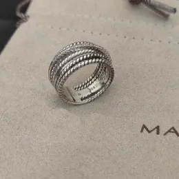 Venda imperdível novos anéis de banda Dy torcido anel cruzado de duas cores para mulheres moda prata esterlina designer joias vintage para mulheres luxo diamante casamento presente de feriado