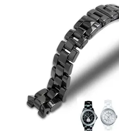 J12 Ceramics Wristband 고품질 여성 039S Watch Bands Men039S 스트랩 패션 브레이슬릿 블랙 흰색 16mm 19mm6843977
