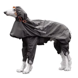 Ubrania odzieży dla psa Pet Rain Coat Snowsuit Greyhound Whippet Waterproof Windorood Płaszcz W pełni owinięte psy odblaskowe kurtka 230919