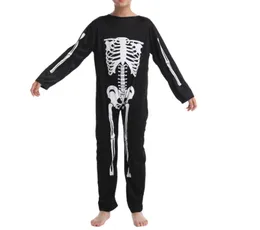 Unisex skelett jumpsuit män kvinnor halloween skalle mönster kostymer klä upp fest tema cosplay kläder