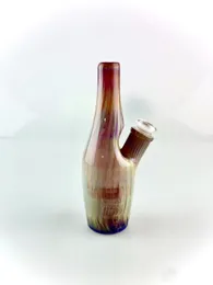 Ręcznie robiona butelka sake podwójna fiolet bursztynowa, z dół i 14 mm przezroczystą miskę
