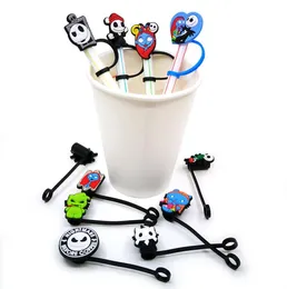 Custom Before Christmas silicone straw toppers accessories cover charms Reusable Splash Proof drinking dust plug decorative 8mm st8026702