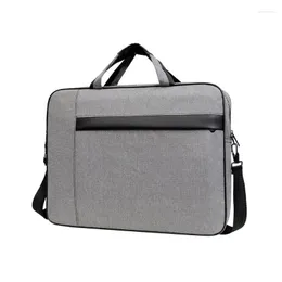 Briefcases 2023 Protective Carrying Notebook Handbag Oxford Cloth Laptop Computer Bag Splash-proof Briefcase- Portable Black/Gray