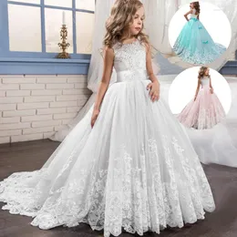 Abiti da ragazza Ragazze Abito in pizzo Lungo damigella d'onore Prom Bambini Per bambini Principessa Festa Nuziale 5 10 14 anni Vestido