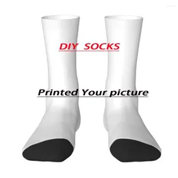 Men's Socks Winter Warm Cool Unisex Custom Logo Embroidered Or Print Your Customize NAME Letters Absorbing Middle Tube