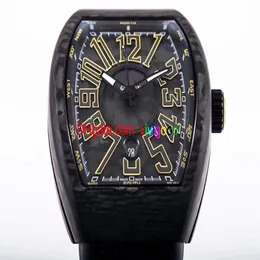 Top-Qualität Männer Vanguard Uhren Automatische Auto Datum Uhr Herren Schwarzes Zifferblatt Kohlefaser Gummi Männliche Uhr Herren Sport Wristw2874