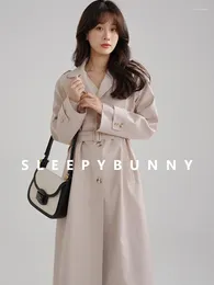 Kvinnors dikerockar 2023 Lace-up koreansk stil elegant vindbrytare premium sense temperament kappa högkvalitativa kläder