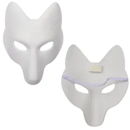 Accessori per costumi Feste in maschera Kabuki giapponese Kitsune Volpi Maschere Anime giapponesi Cosplay Halloween Party Costume Puntelli con cintura elastica