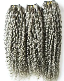 Grey Brazilian kinky curly Hair Weave Bundles 100 Human Hair Bundles 3pcs Natural Non Remy Hair Extensions 3 Bundles Can Buy5857475