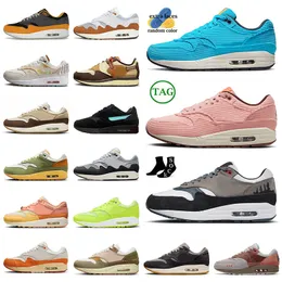 Nyaste OG 1 87 Cactus Jack Running Shoes Designer Orange Frost Blue Gale Blue Volt Coral Stardust Crepe Soft Grey Oregon Ducks Mens kvinnor Sneakers Sport