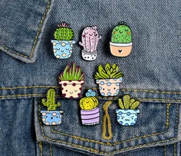 Cactus Cute Small Funny Enamel Brooches Pins for Women Demin Shirt Decor Brooch Pin Metal Kawaii Badge Fashion Jewelry6745755
