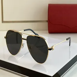 NEUE schwarze Designer-Vintage-Sonnenbrille für Herren, C-Dekoration, ovales Gesicht, Doppelsteg, PREMIERE, Unisex-Fahrbrille, 18 Karat, g267W