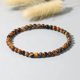 Strand 4/6/8/10mm Yellow Tiger Eye Elastic Rope Beaded Armband för män och kvinnor Charm Energy Sports Bangle