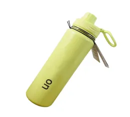 LL Water Bottle Vacuum Yoga Fitness Bottles Simple Pure Color Straws Stainless Steel Insulated Tumbler Mug Cups with Lid Thermal I6517372