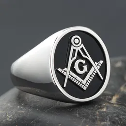 Wedding Rings Secret Master Mason Compass Freemason Masonic Signet Soild Real Sterling Silver Ring 230920